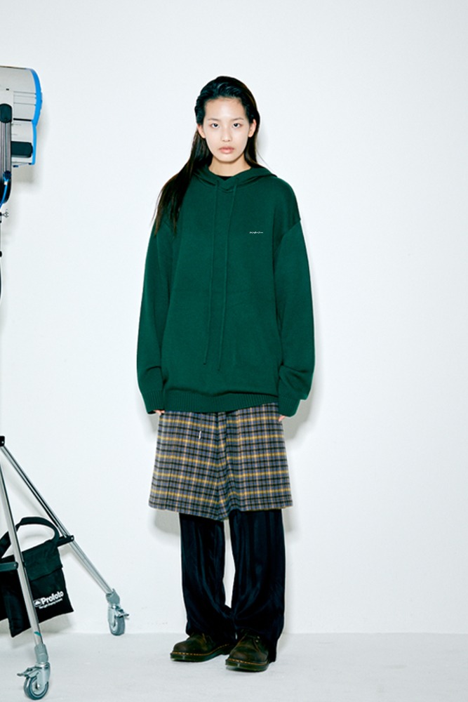 SWBD PIPING POINT KNIT HOODIE GREEN